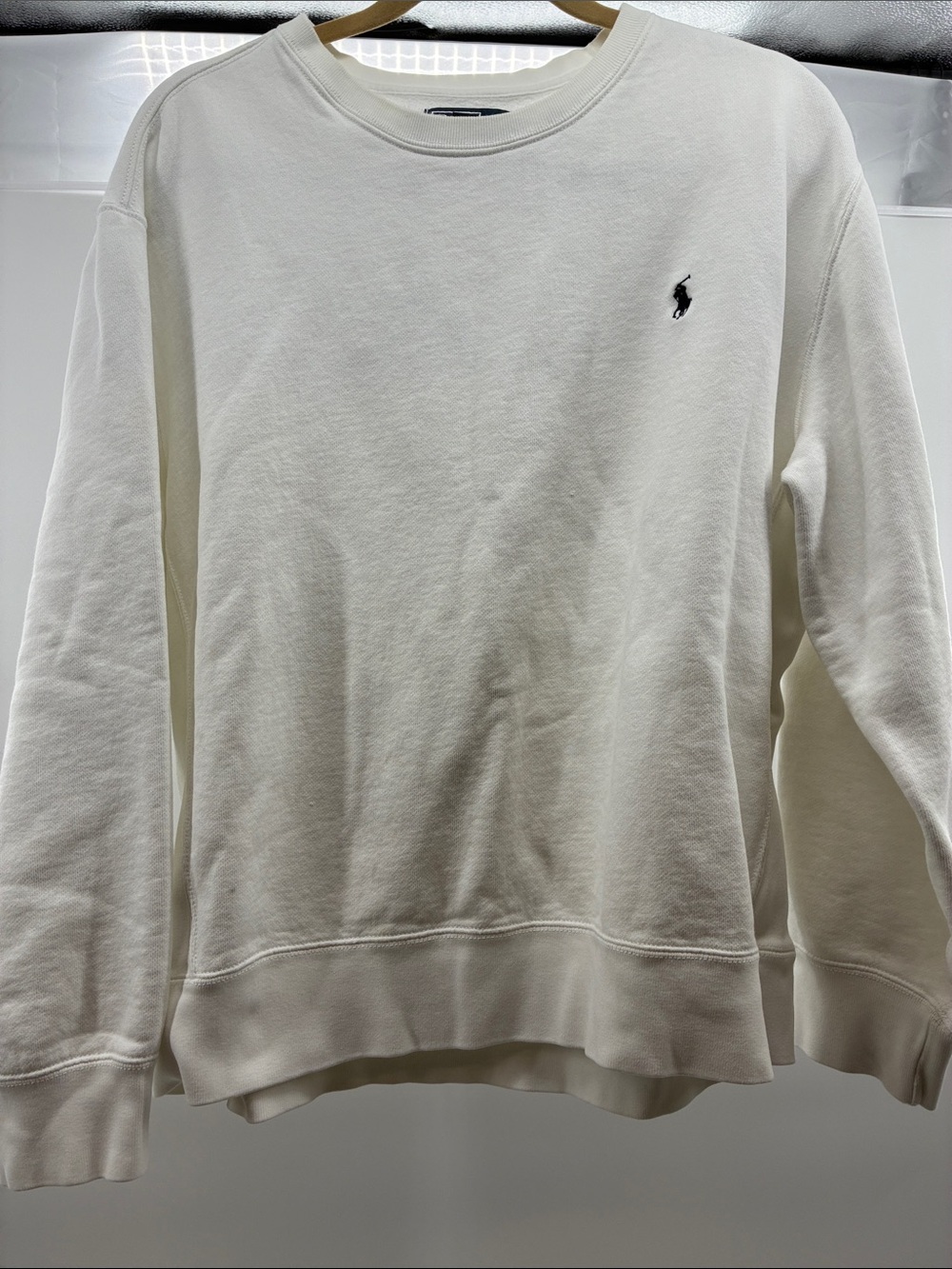 Ralph Lauren Cream Crewneck Sweatshirt with Polo Pony